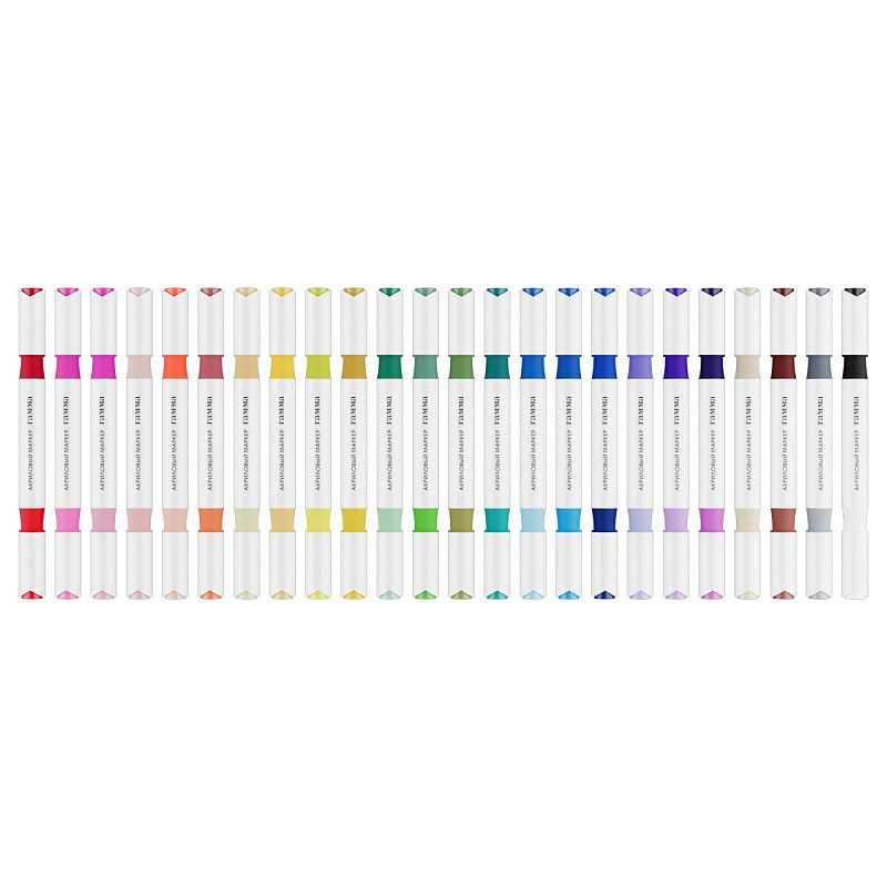 Маркеры акриловые Гамма "Классические", двухцветные, 24шт., 48 цв., пластик.бокс