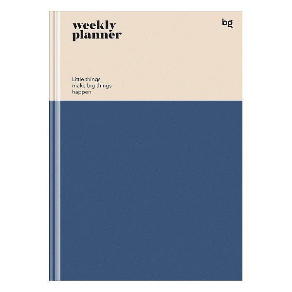 Планер школьный 1-11 кл. 64л. (твердый) BG "Weekly planner. Blue", матовая ламинация