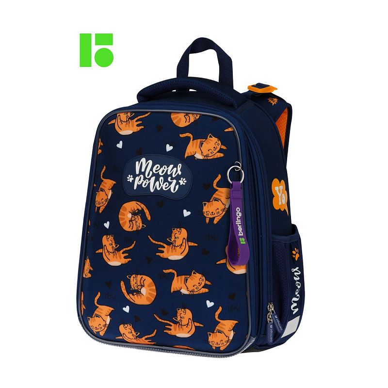 Ранец Berlingo Expert "Meow power" 37*28*16см, 2 отделения, 2 кармана, анатомическая спинка 