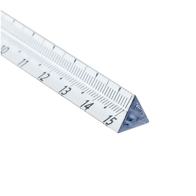Линейка 15см СТАММ, пластиковая, трехгранная, прозрачная, бесцветная, европодвес 