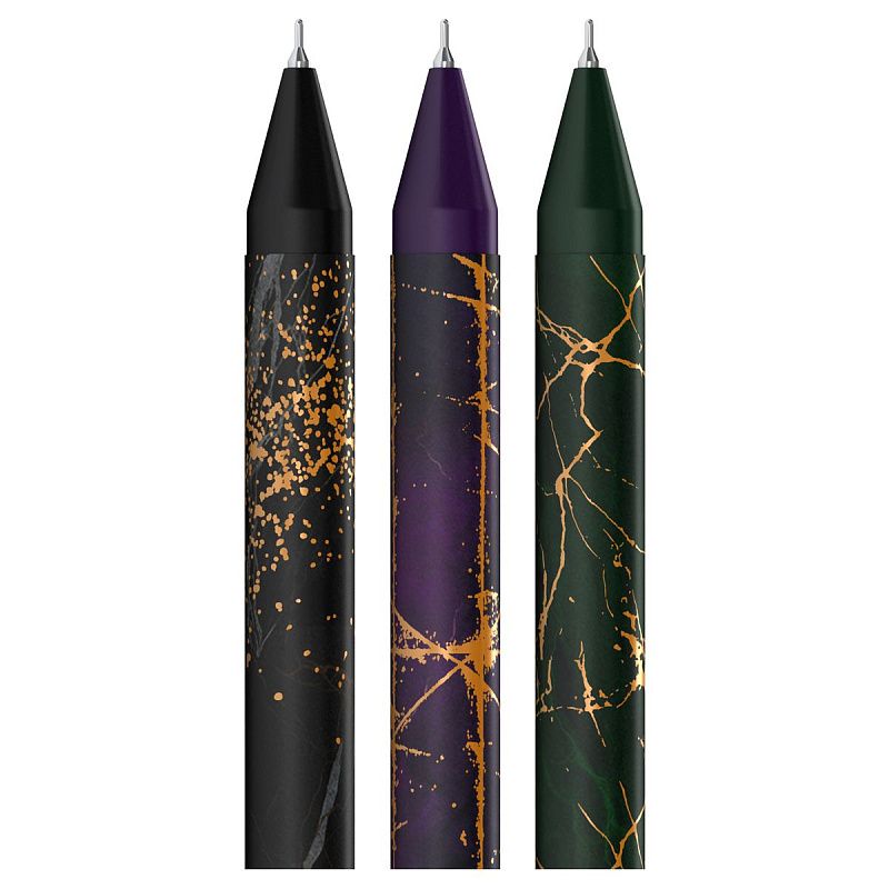 Ручка шариковая автоматическая Berlingo "Golden Shade" синяя, 0,7мм, рисунок на корпусе, soft touch, ассорти 