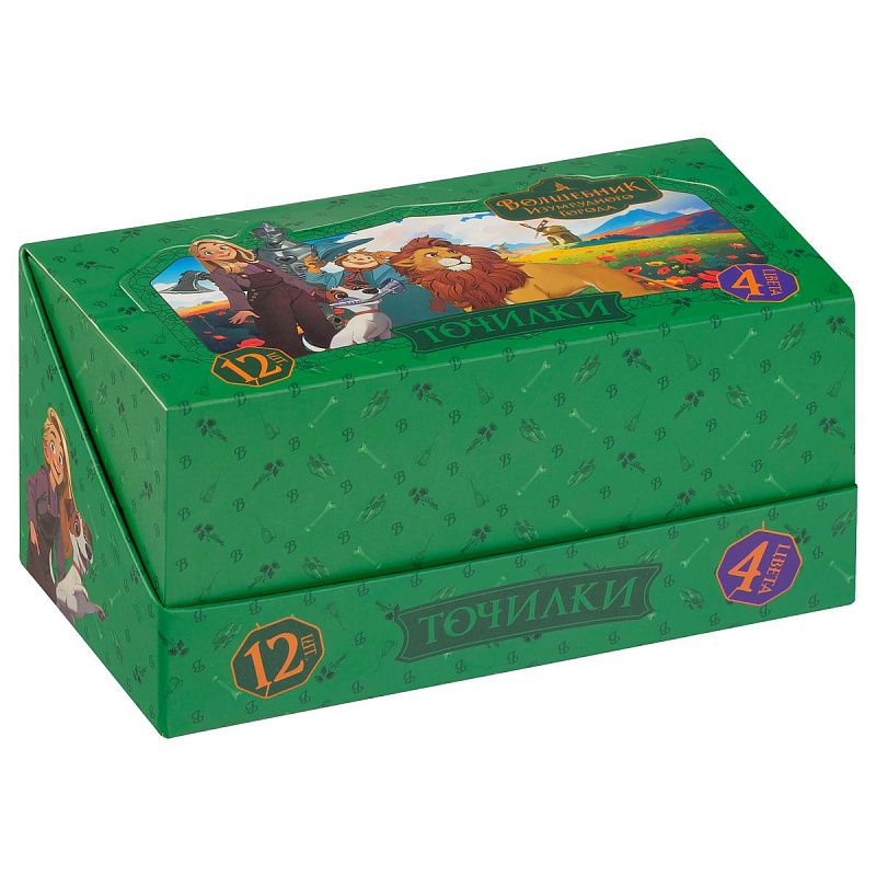 Точилка пластиковая с ластиком Мульти-Пульти "Волшебник Изумрудного города" 1 отверстие, контейнер, ассорти 
