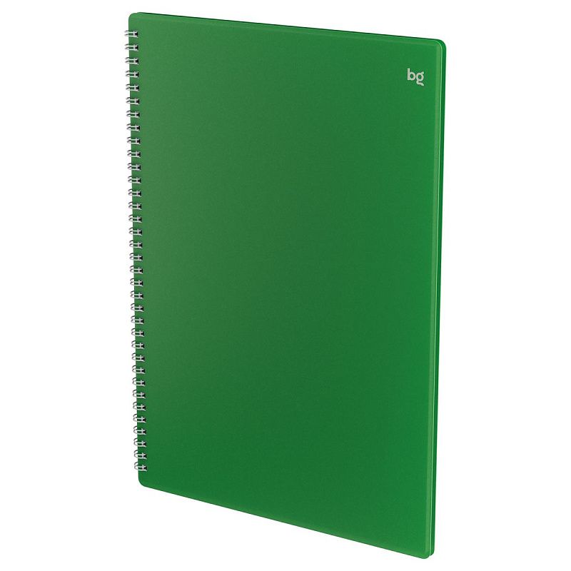 Тетрадь 48л., А4 клетка на гребне BG "Base", пластиковая обложка, зеленый