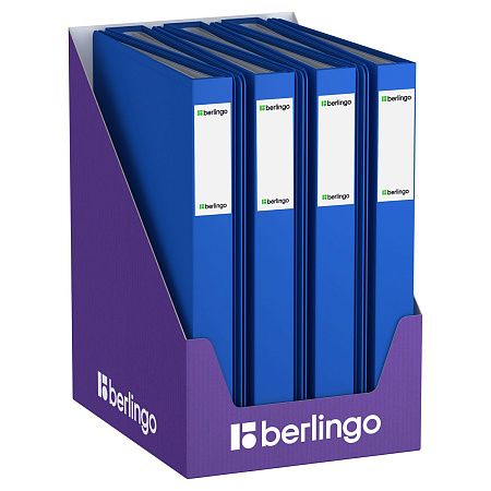 Папка с 60 вкладышами Berlingo "Soft Touch", 30мм, 700мкм, синяя, с внутр. карманом 