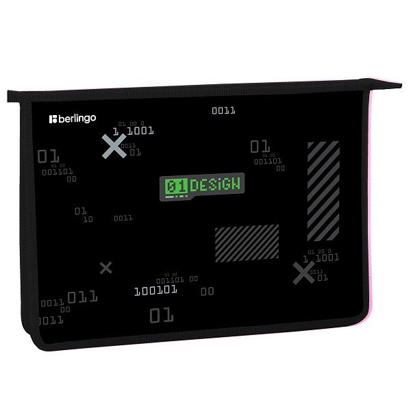 Папка для тетрадей 1 отделение, А4 Berlingo "01 Design", 340*245*40 мм, пластик, на молнии