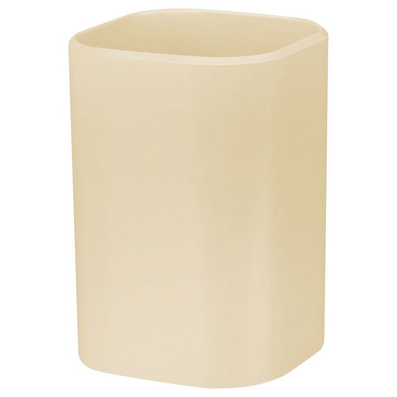 Подставка-стакан СТАММ "Фаворит", пластиковая, квадратная, бежевая