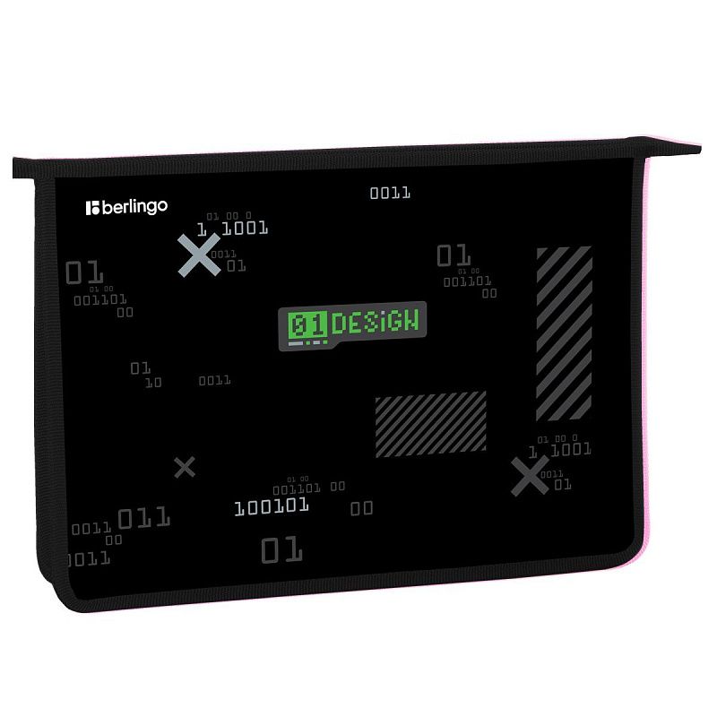 Папка для тетрадей 1 отделение, А4 Berlingo "01 Design", 340*245*40 мм, пластик, на молнии