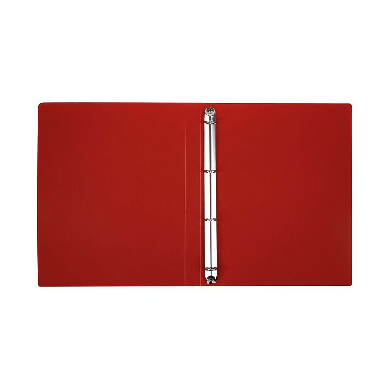 Папка на 4 кольцах СТАММ А4, 25мм, 500мкм, пластик, красная 