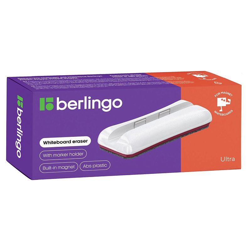 Губка-стиратель для досок Berlingo "Ultra", с держателем для маркера, на магните