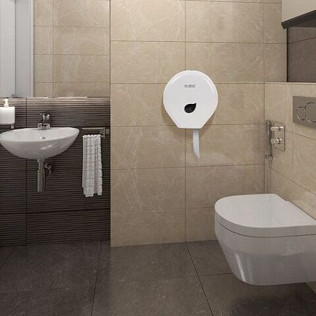 Диспенсер для туалетной бумаги LAIMA PROFESSIONAL ECO (Система T2), малый, белый, ABS-пластик, 606545 