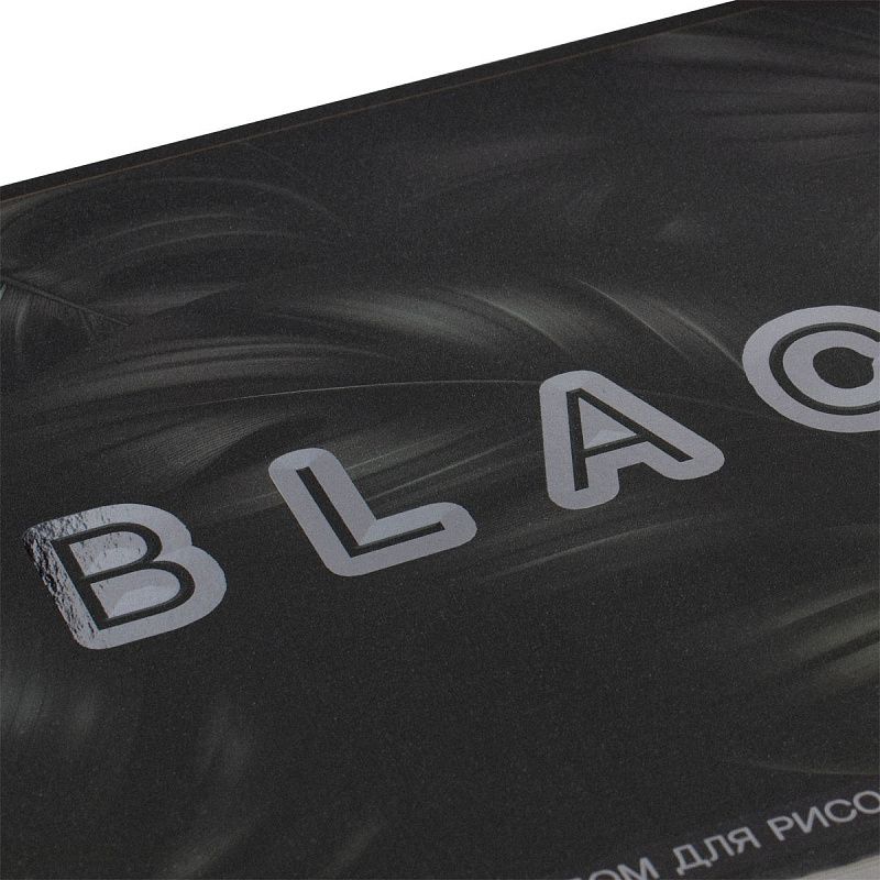 Альбом для рисования 40л., А4, на гребне BG "Just black", soft-touch ламинация, выб. лак