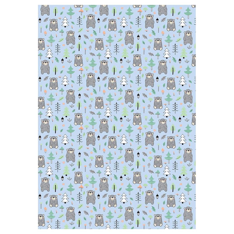 Упаковочная бумага глянц. 70*100см, MESHU "Сute friends", 80 г/м2, ассорти, 5 дизайнов