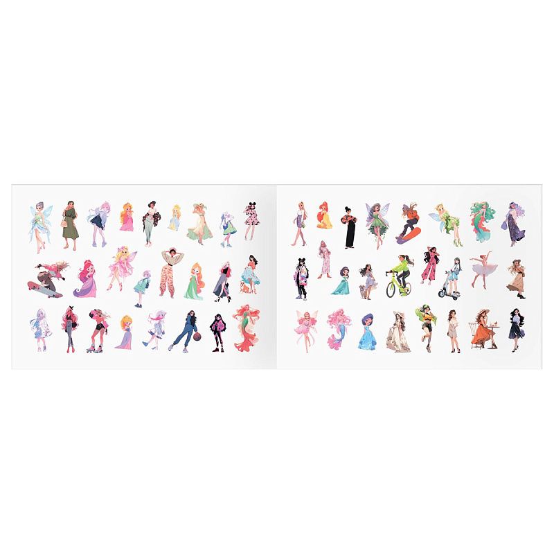 Альбом с наклейками ТРИ СОВЫ "100 наклеек. Стильные девочки", А5, 100шт.