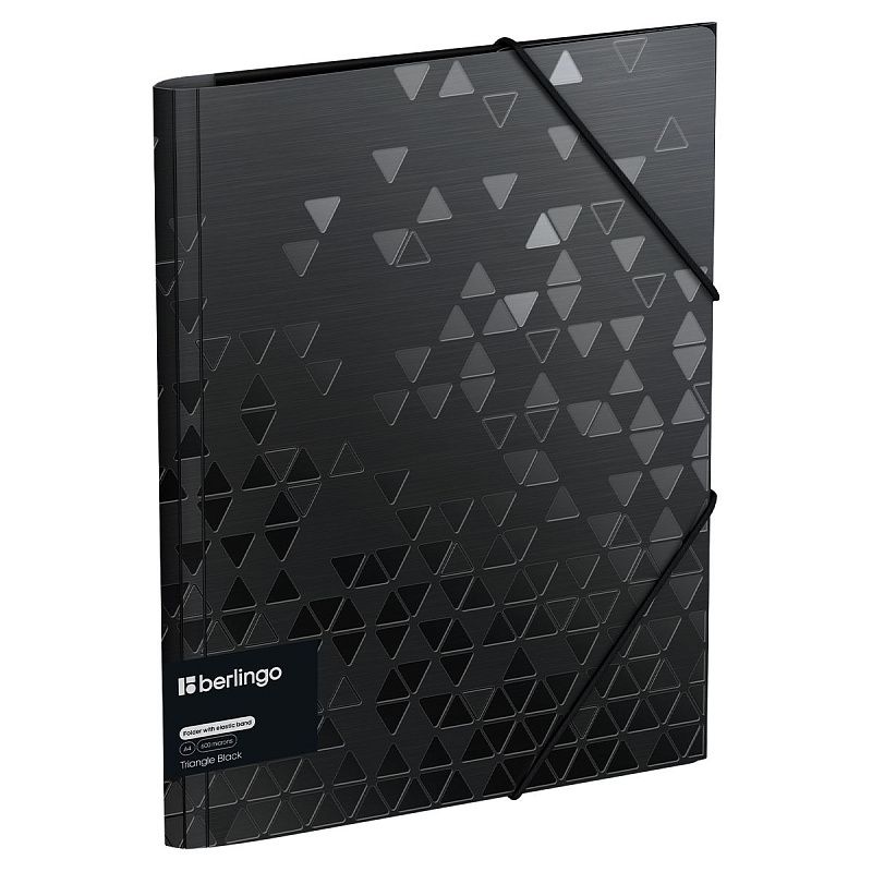 Папка на резинке Berlingo "Triangle Black" А4, 600мкм, черная