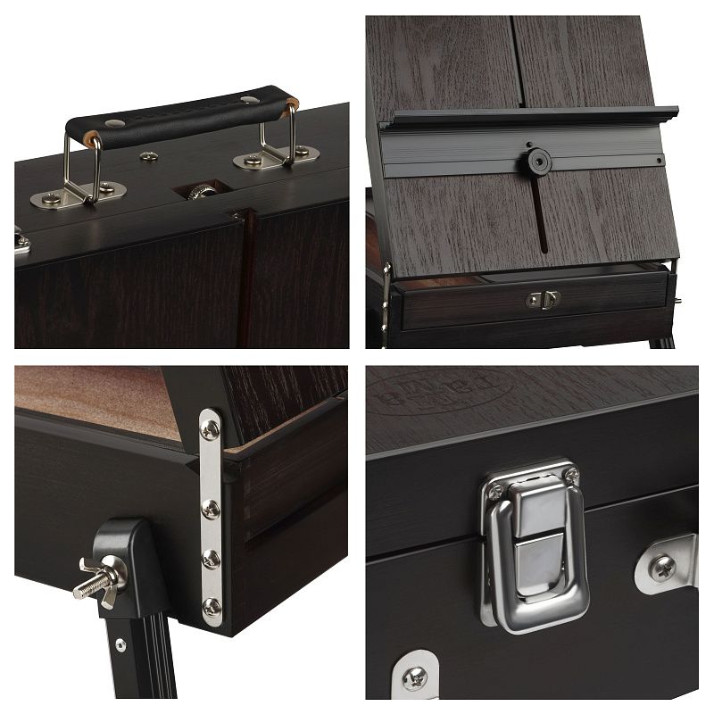 Этюдник напольный с ремнем и палитрой Гамма "Студия", 78*92*180см, сосна, коричневый