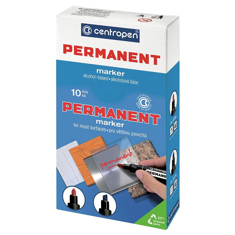 Маркер перманентный Centropen "8576" красный, скошенный, 1-4,6мм 