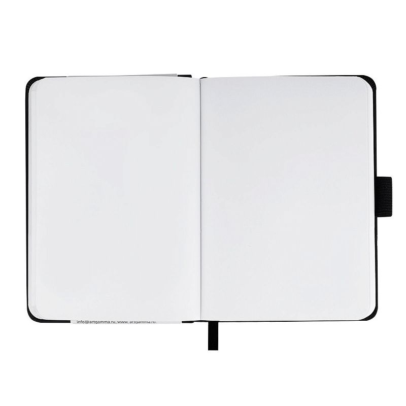 Скетчбук 100л., А6 Гамма "Студия", черный, твердая обложка, на резинке, белая, 110г/м2