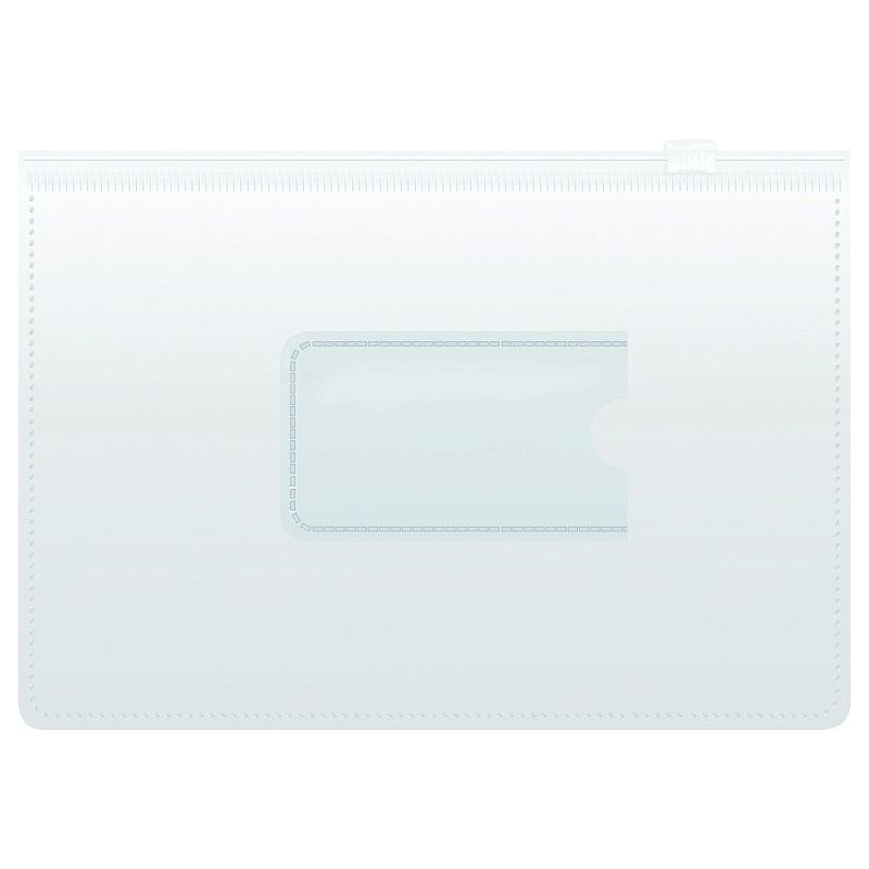 Папка-конверт на zip-молнии СТАММ А5, ПВХ, 120мкм, прозрачная, цветная молния, карман, ассорти 