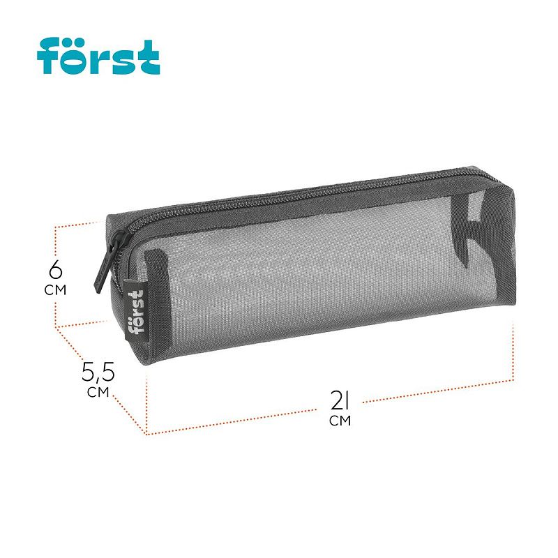 Пенал-косметичка 1 отделение, 210*55*60 Först "Grey", полиэстер 