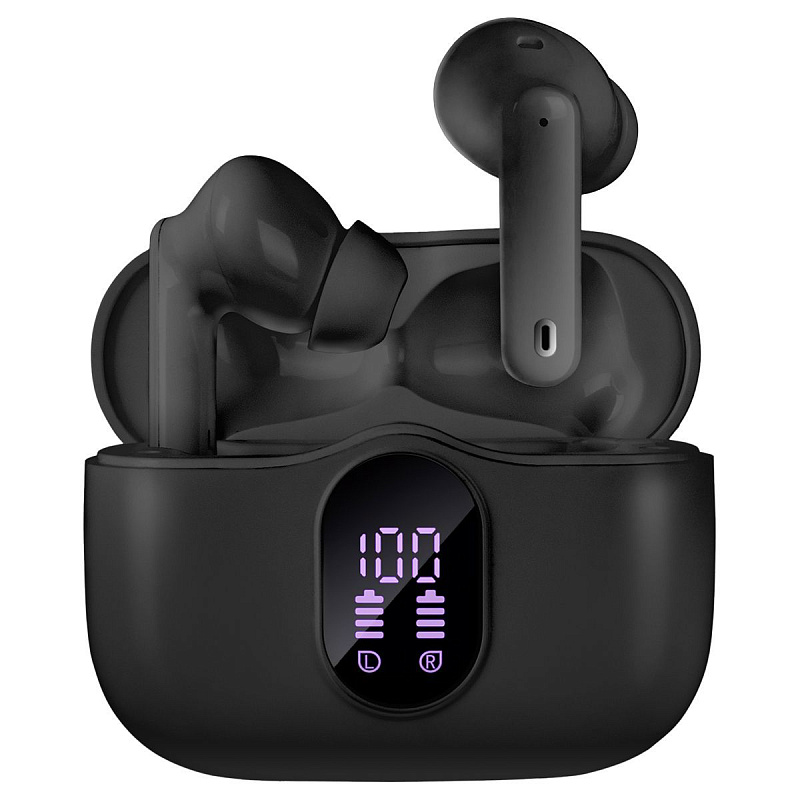 Наушники с микрофоном беспроводные Sven E-315B, TWS Bluetooth, разъем Type-C, черный