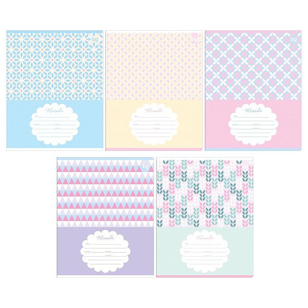 Тетрадь 18л., клетка BG "Узоры", блестки