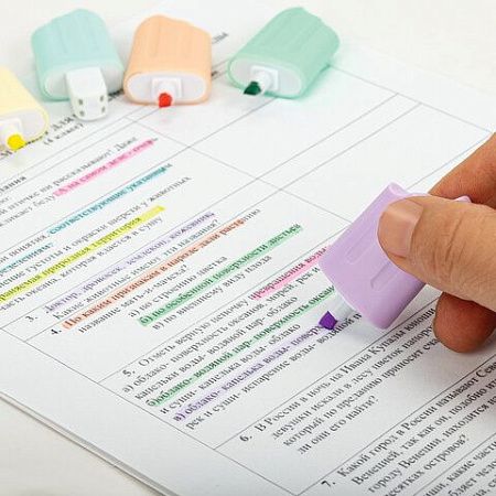 Набор текстовыделителей ЮНЛАНДИЯ "СЛАДКИЕ ИСТОРИИ", 6 ПАСТЕЛЬНЫХ ЦВЕТОВ, линия письма 1-5 мм, 152511 
