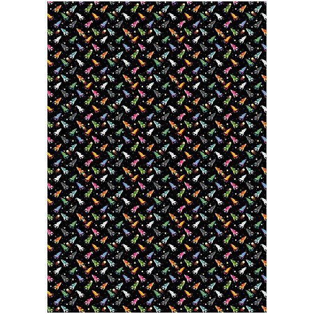 Упаковочная бумага глянц. 70*100см, MESHU "Полет в космос", 80г/м2