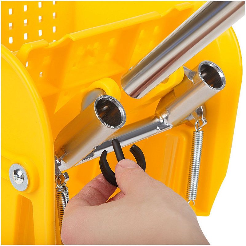 Тележка уборочная-ведро OfficeClean Professional, 2 секции, 20л, прямоугол., механич. отжим, желтая