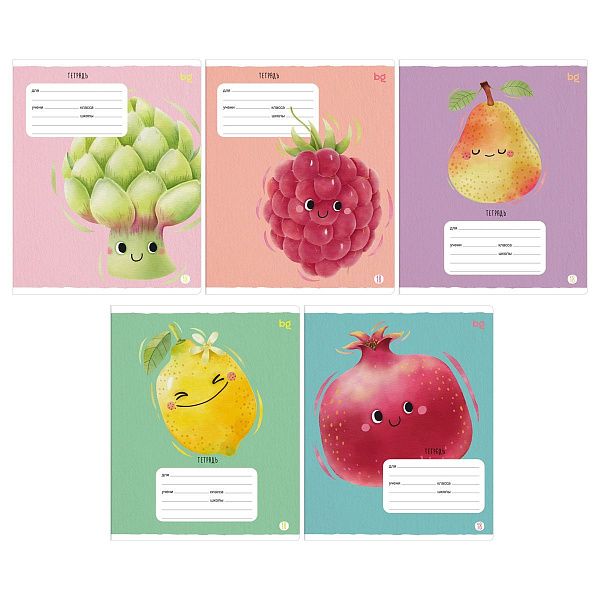 Тетрадь 18л., линия BG "Витамины", блестки