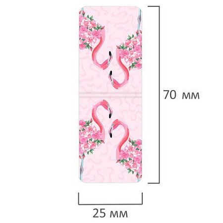 Закладки для книг МАГНИТНЫЕ, "FLAMINGO", набор 6 шт., 35x25 мм, BRAUBERG, 113165 