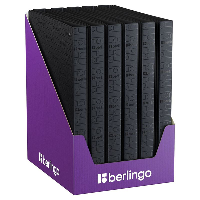 Папка на 4 кольцах Berlingo "Your Way", А4, 24мм, 600мкм, черная, D-кольца, с внутр. карманом 