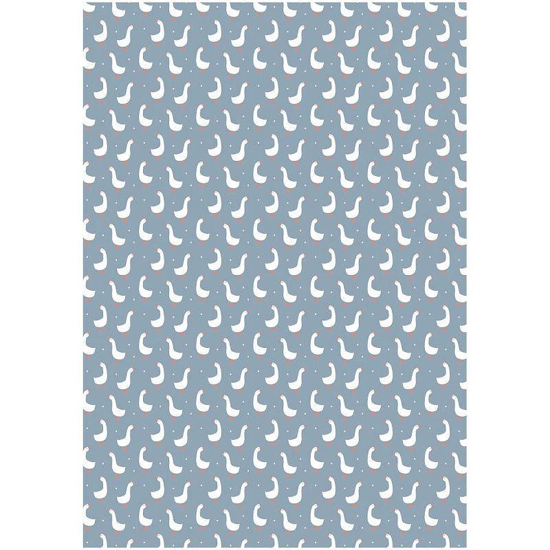 Упаковочная бумага глянц. 70*100см, MESHU "Гуси", 80г/м2