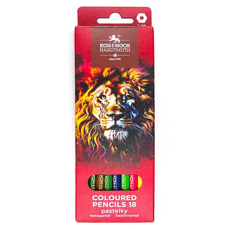 Карандаши цветные Koh-I-Noor "RED LION", 18 цв, картон.упак. с подвесом