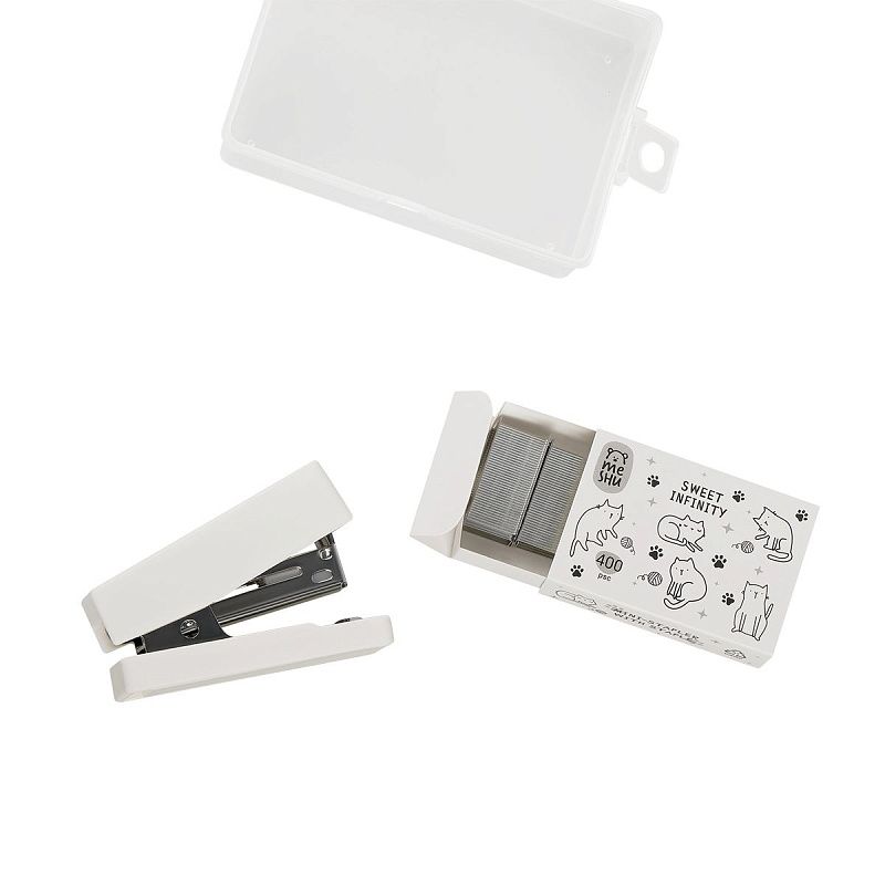 Набор MESHU "Sweet infinity": мини-степлер №24/6 до 20л.; скобы №24/6; пластиковый бокс