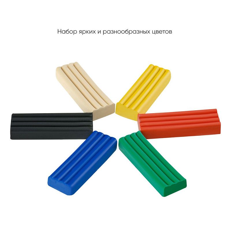Пластилин Гамма "Классический", 06 цветов, 120г, со стеком, картон. упаковка