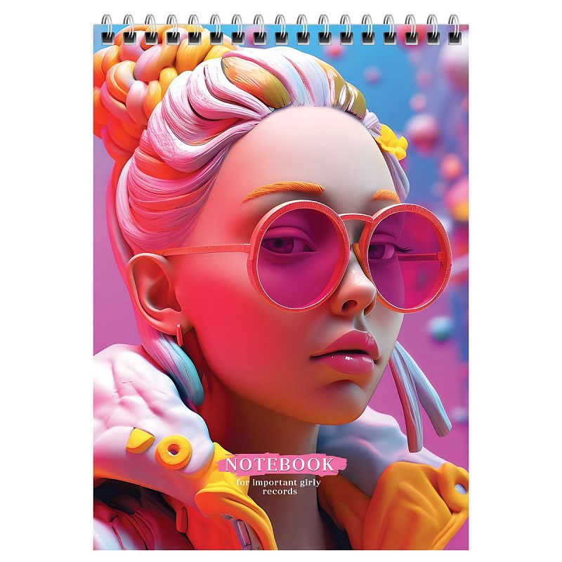 Блокнот А5 60л. на гребне BG "Important girl", твердая подложка