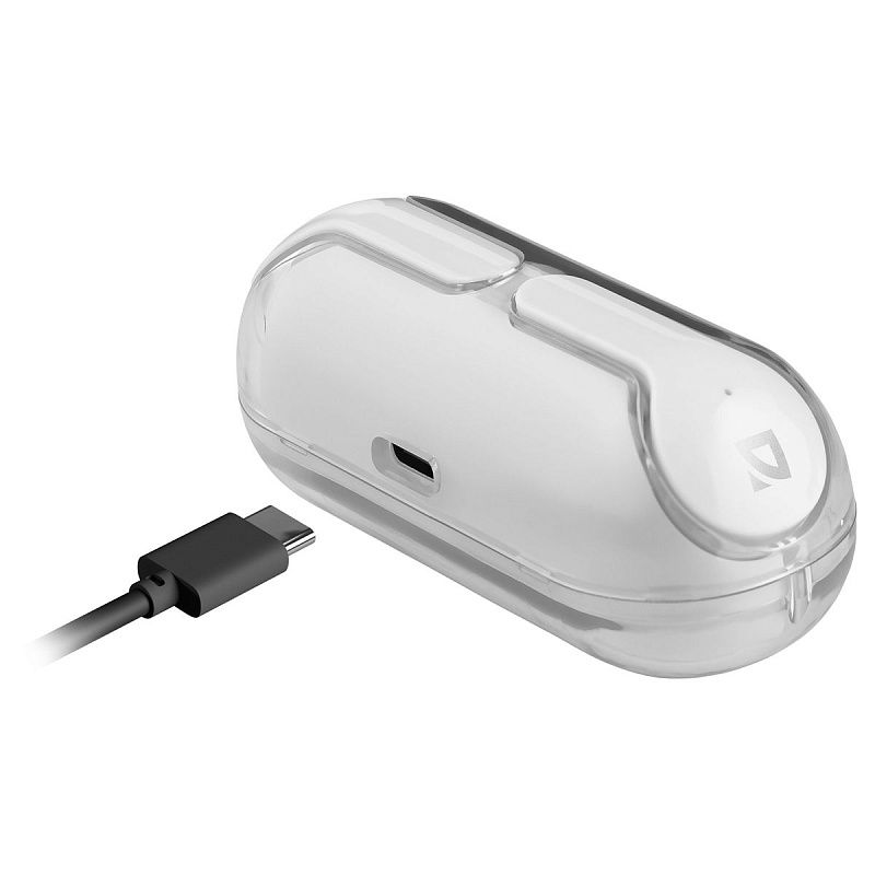 Наушники с микрофоном беспроводные Defender Twins 916, Bluetooth, разъем Type-C, белый