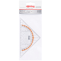 Треугольник-транспортир 45°, 14см Rotring "Centro", пластиковый, прозрачный, европодвес