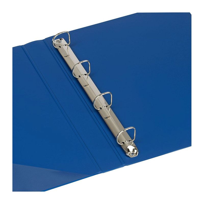 Папка на 4 кольцах OfficeSpace, панорама, 35мм, ПВХ, синяя 