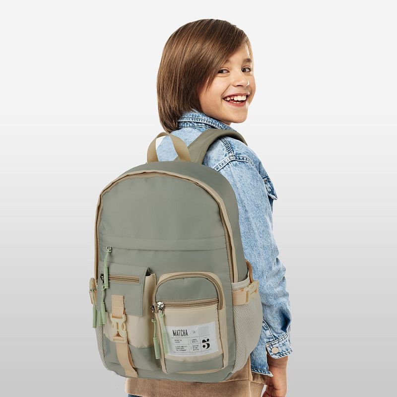 Рюкзак Berlingo Tasty "Green matcha", 40*28*15см, 1 отделение, 7 карманов, уплотненная спинка 