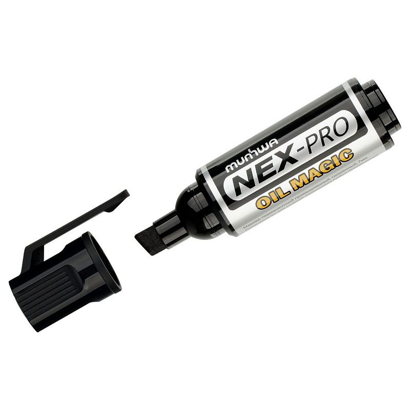 Маркер перманентный промышленный MunHwa «Nex-Pro Oil Magic» черный, скошенный, 7мм