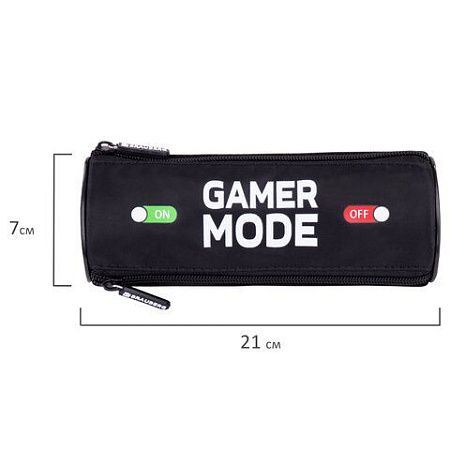 Пенал BRAUBERG, 3 отделения, нейлон, 21х7х7 см, "Gamer", 270841 