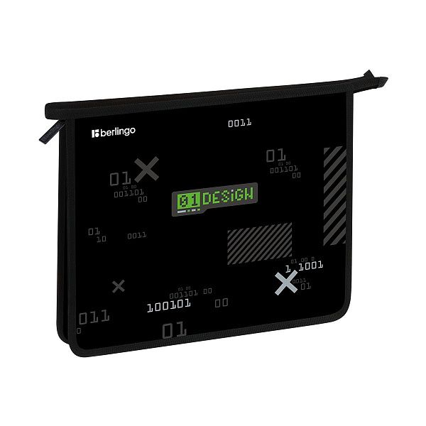 Папка для тетрадей 1 отделение, А5 Berlingo "01 Design", 240*205*40мм, пластик, на молнии