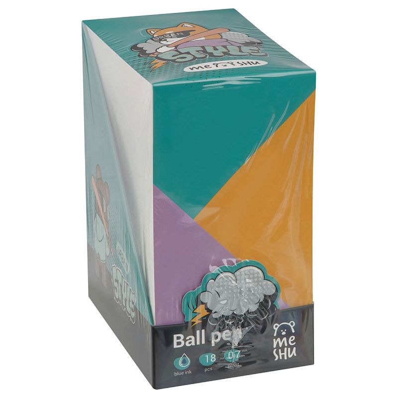 Ручка шариковая MESHU "Cheeky Friends" синяя, 0,7мм, корпус ассорти 