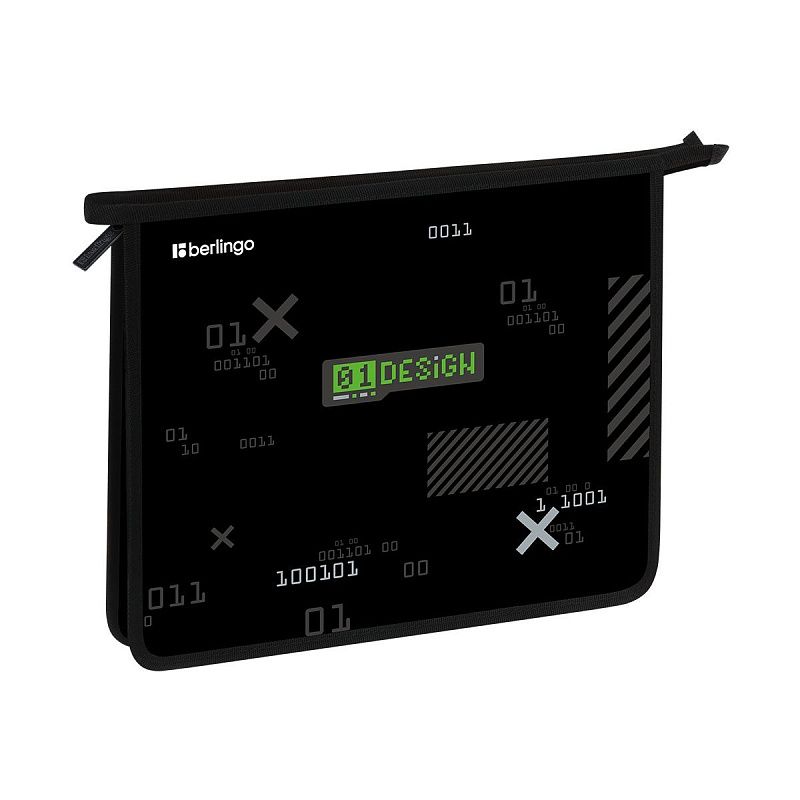 Папка для тетрадей 1 отделение, А5 Berlingo "01 Design", 240*205*40мм, пластик, на молнии