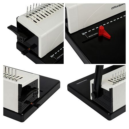 УЦЕНКА - Брошюровщик OfficeSpace BM254 "Perfect bind" для пластиковых пружин, пробивает 25л., сшивает 500л.