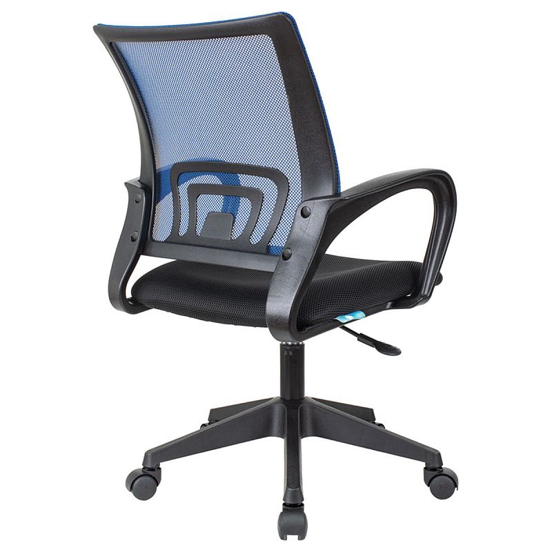 Кресло оператора Helmi HL-M95 R (695) "Airy", спинка сетка синяя/сиденье ткань TW черная, пиастра