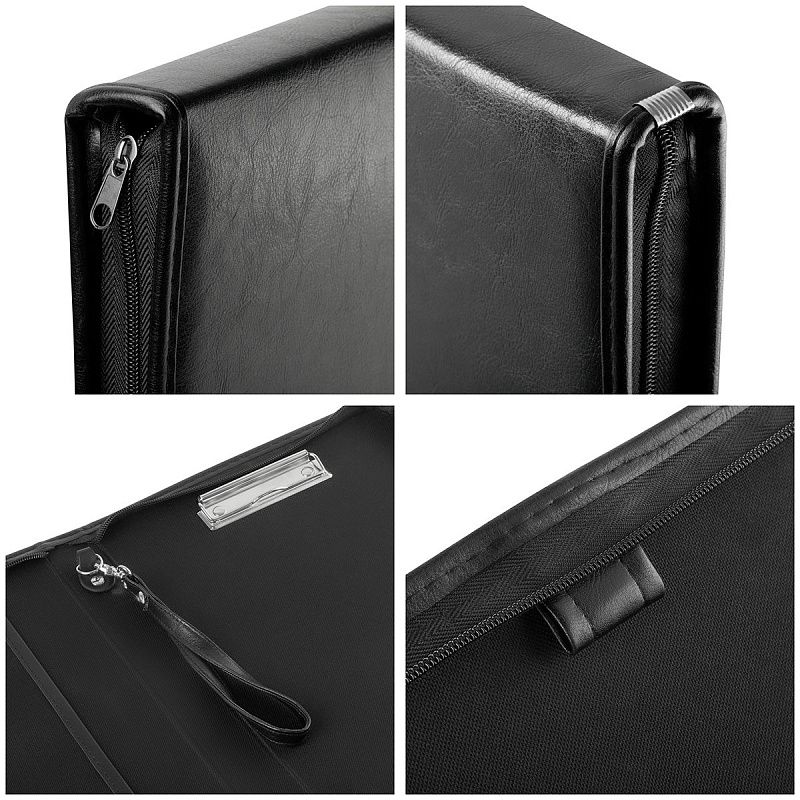 Папка деловая OfficeSpace "Hannover" кожзам, на молнии, ручка-петля, зажим для бумаг 