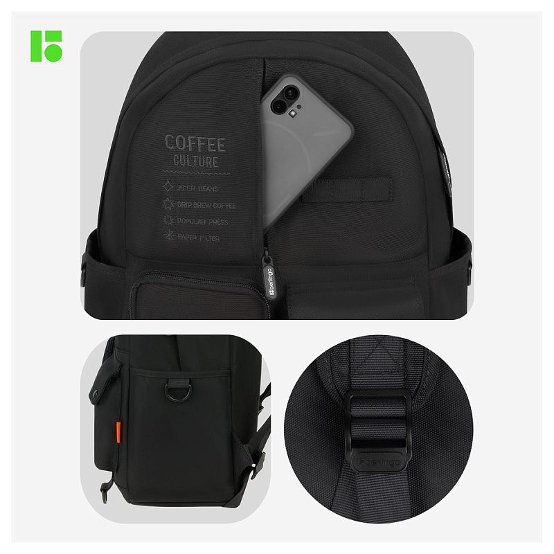 Рюкзак Berlingo Urban "Coffee culture" 42*30*13,5см, 1 отделение, 6 карманов, уплотненная спинка 