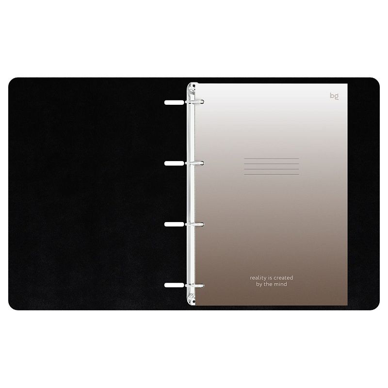 Тетрадь на кольцах А4, 120л., кожзам,  BG "Моно. Коричневый", иск. кожа, тиснение